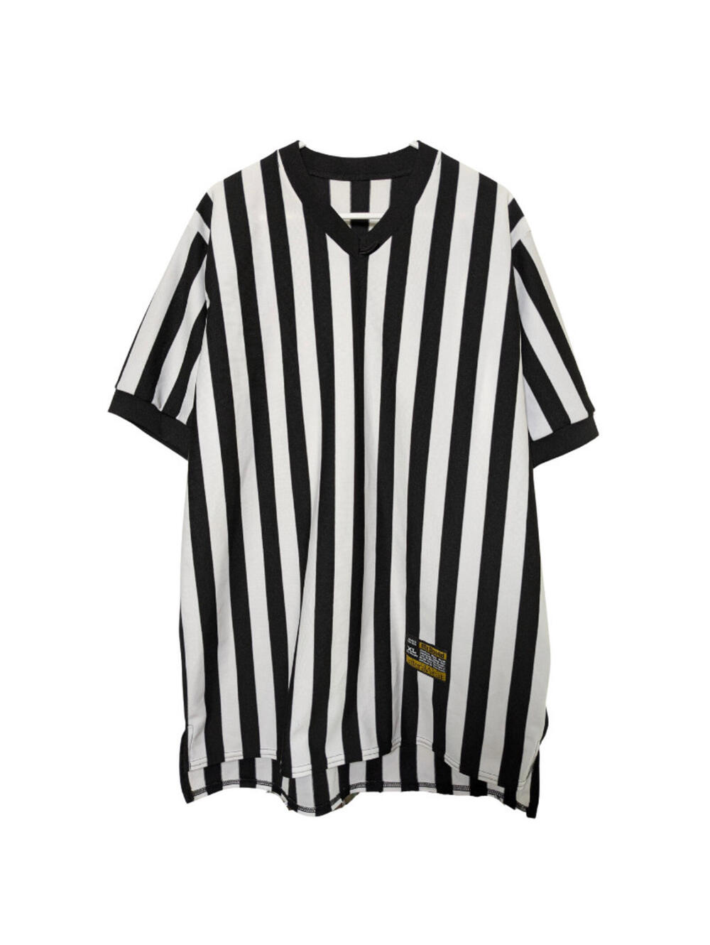 McDavid InteraWear Referee Shirt Black/White Stripe XL Short Sleeve Heavyweight